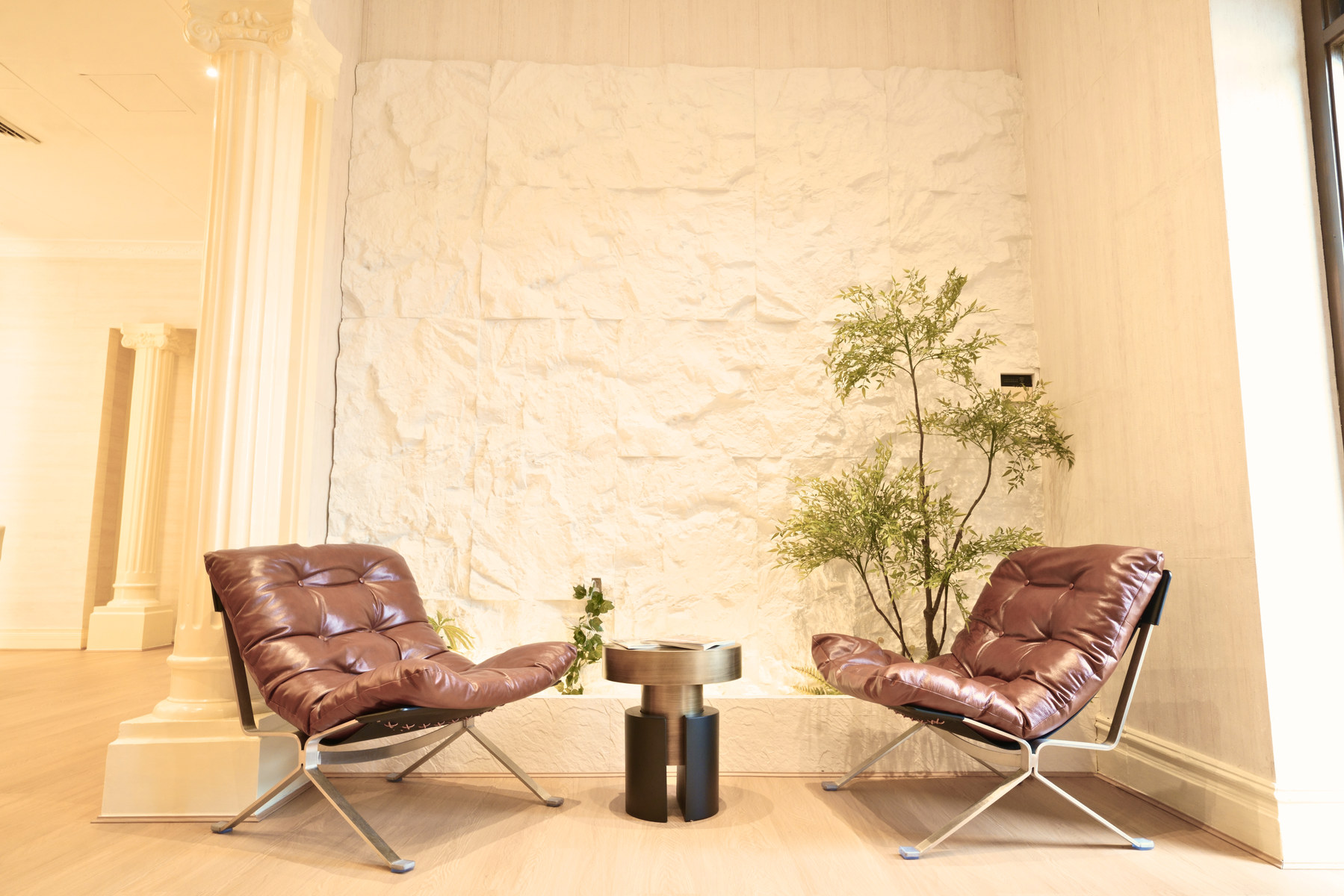Leather lounge chairs in the Nedlands waiting area